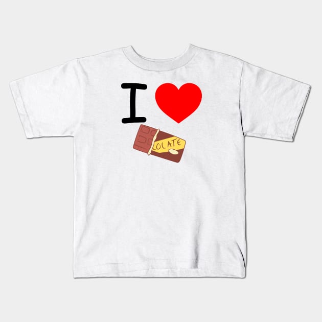 I Heart Chocolate Kids T-Shirt by EmoteYourself